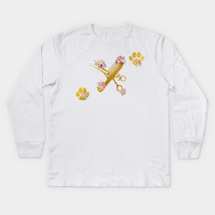 Pet Grooming Kids Long Sleeve T-Shirt